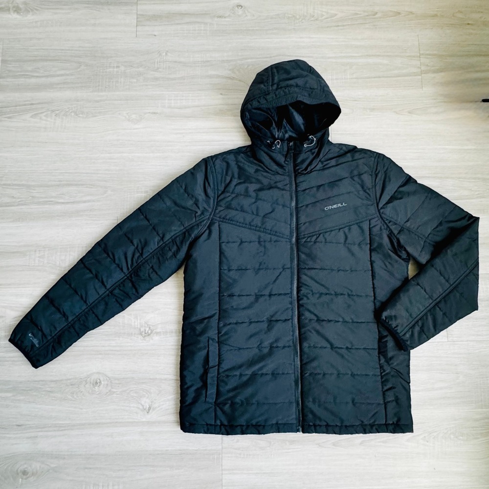 Black Puffer Hooded Insulated Hyperdry Full Zip Jacket XL Outdoor Streetwear